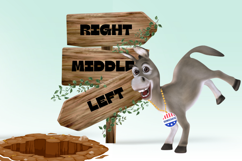 Democrat donkey veers hard left