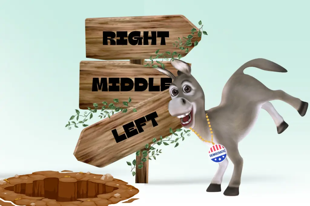 Democrat donkey veers hard left