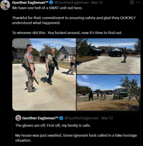 Swatting of Conservative figures