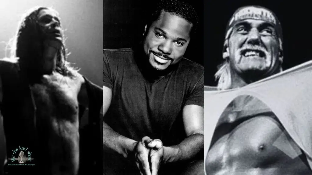 A tribute to Ozzy Osbourne, Malcolm-Jamal Warner, and Hulk Hogan with reflective text on how celebrity deaths awaken grief and nostalgia.